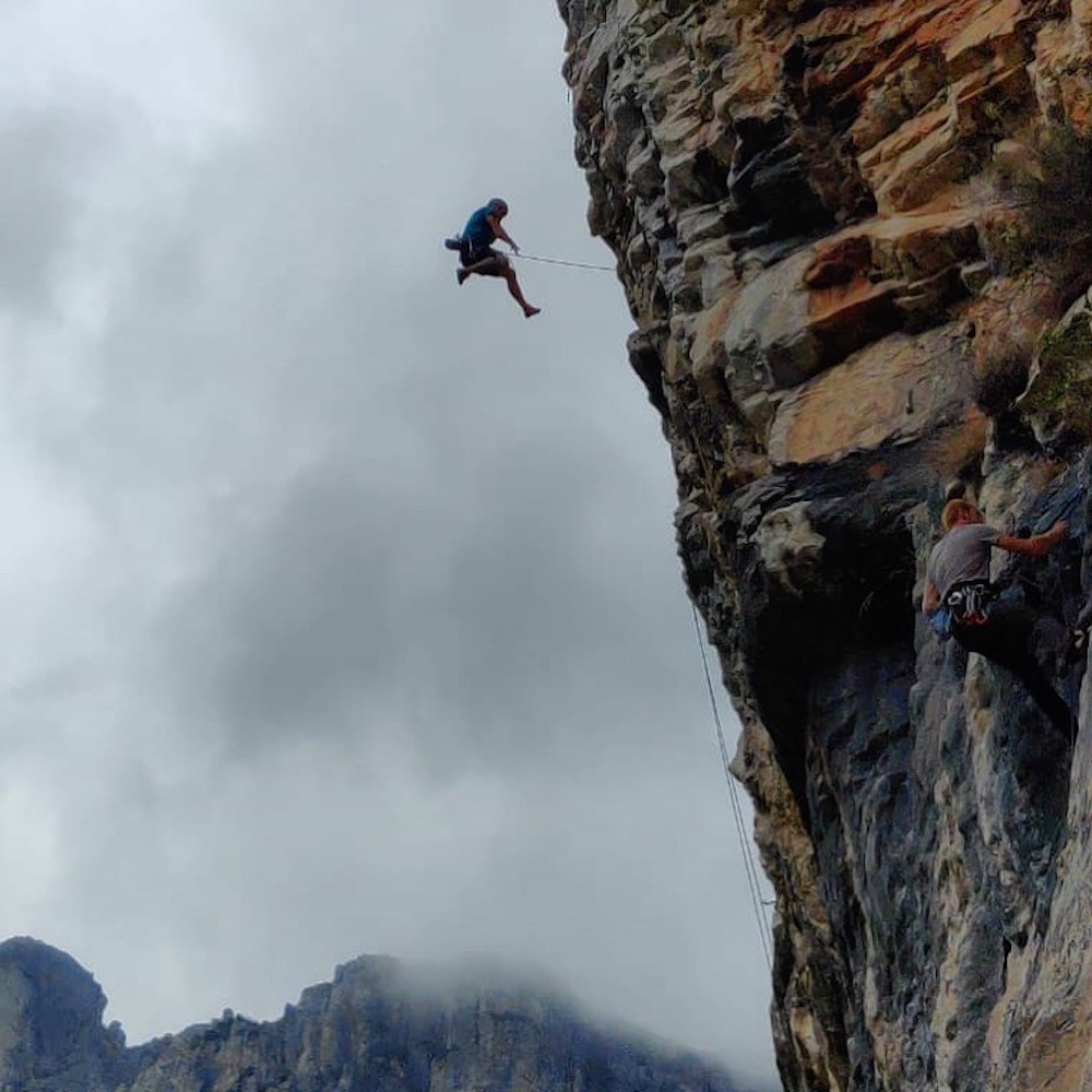 Caída de escalada deportiva