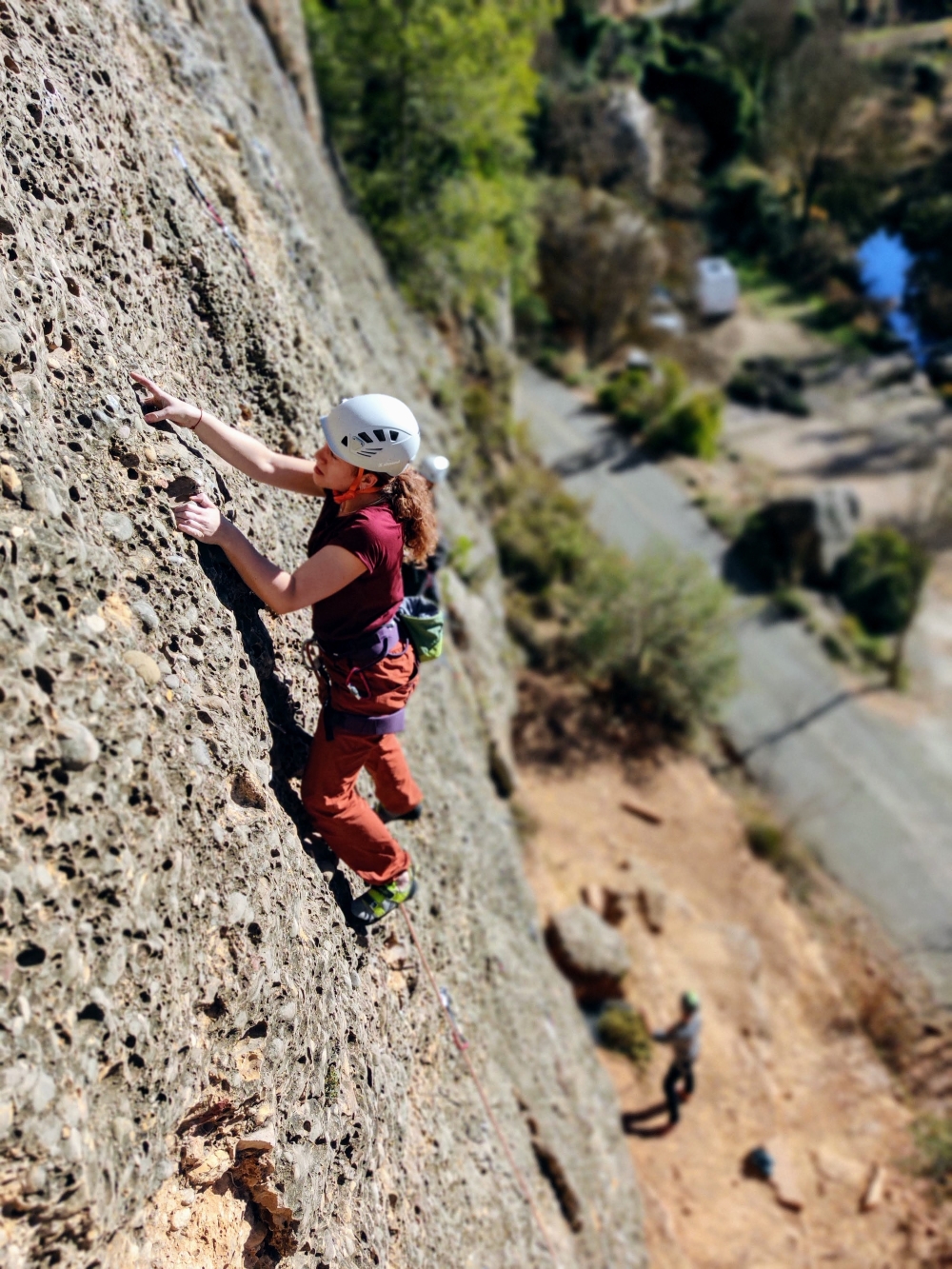 Escalada en Can Torxa, Margalef.