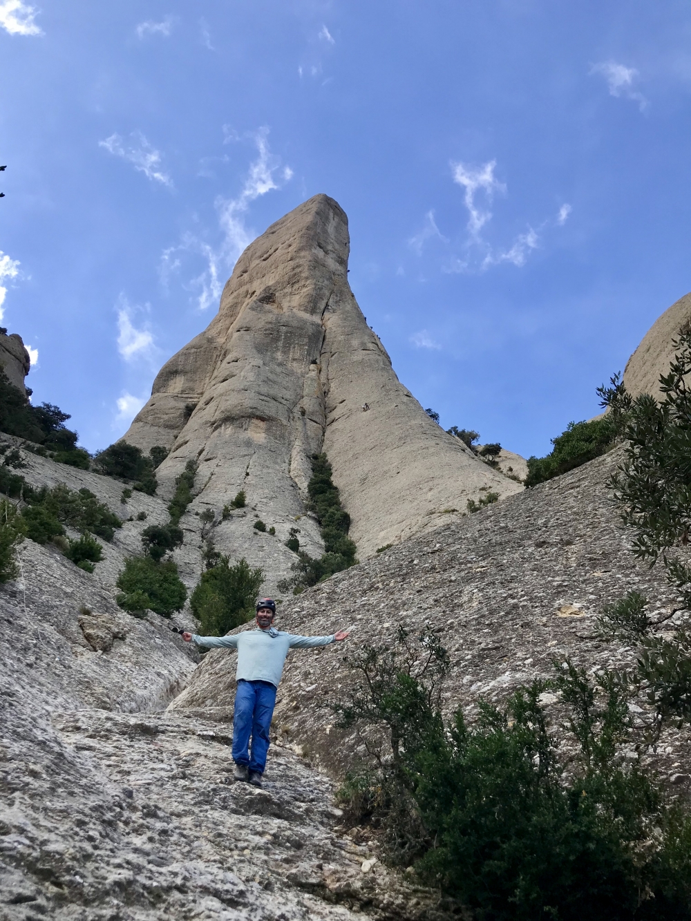 Tim después de escalar Cavall Bernat